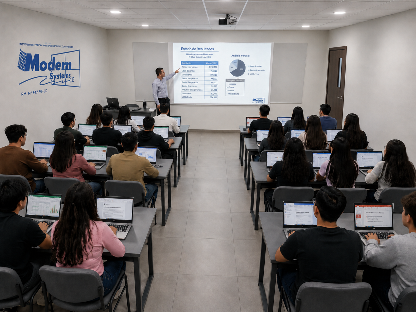 Salón de clases de Contabilidad en Modern Systems